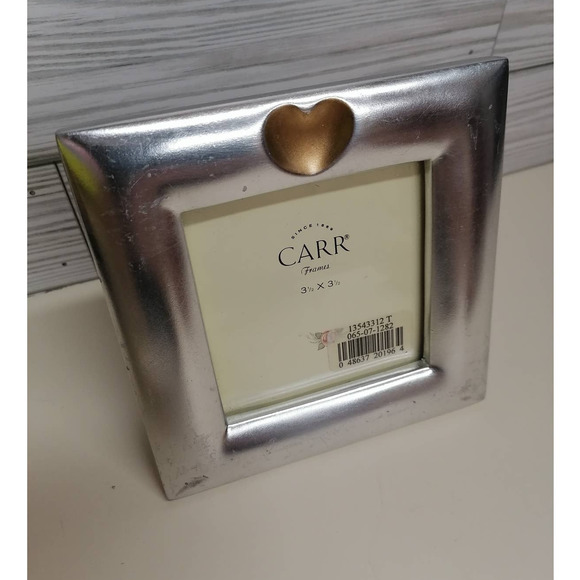 Vintage CARR Small Silver Gold Heart Frame 3.5x3.5 - Picture 4 of 7